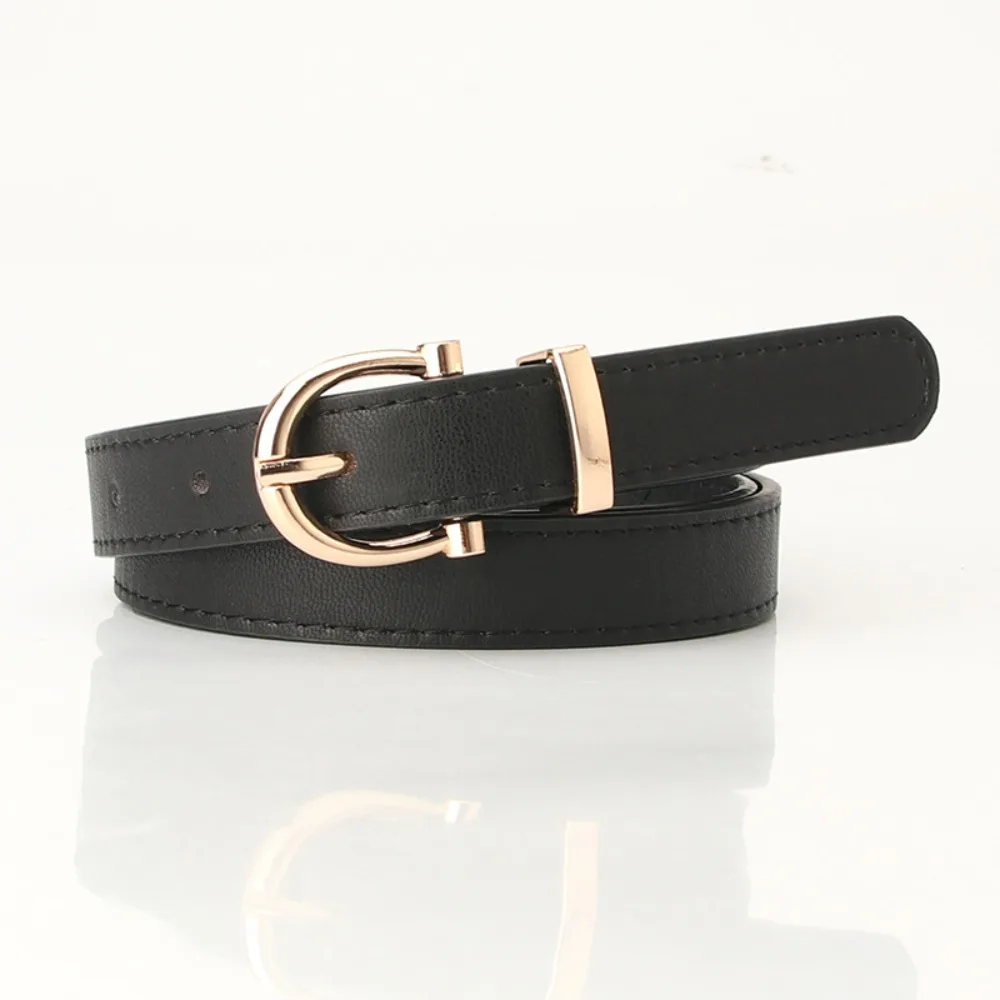 Fashion Retro Women Belt Round Buckle Adjustable Leather Belts Needle Buckle PU Pants Waistband Jeans