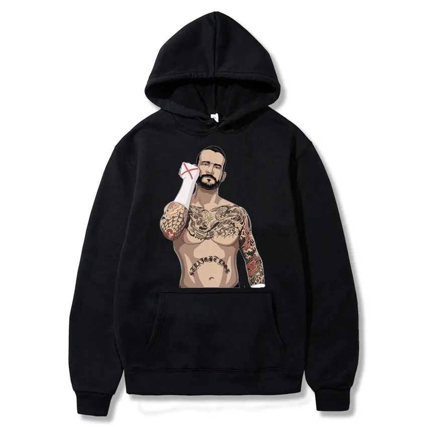 New Arrival Cm Punk Hoodies Men American Professional Wrestler Unique Sweatshirts Hipster Streetwear Harajuku Warm Male Clothing