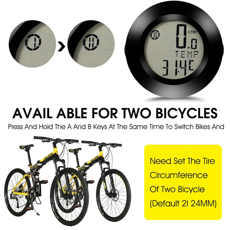 WEST BIKING Wireless Bicycle Computer Waterproof Speedometer Backlight MTB Road Bike Handlebar Odometer Cycling Computer