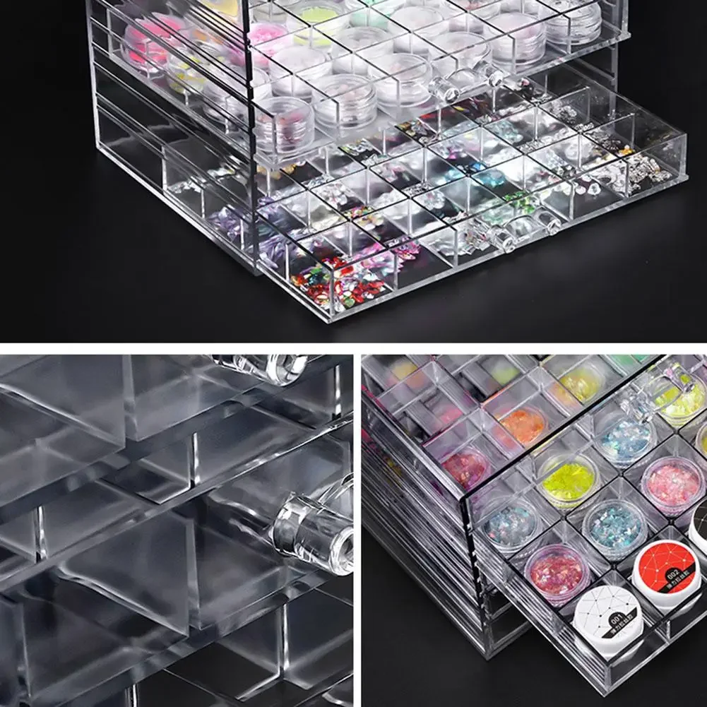 5-layer 120 Grid Nail Jewelry Storage Box, Rhinestone 21 Grid Storage Box, Nail Polish Makeup Storage, Jewelry Storage Box