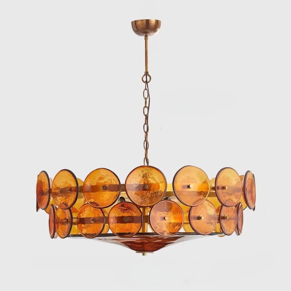 

French Style Designer Pendant Light Restaurant Lamp Study Living Room Colored Glass Pendant Light Luxury Postmodern Lighting