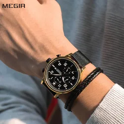 MEGIR Luxury Watches for Men Casual Business Quartz Wristwatch Calendar Date Man Clock Chronograph Relogio Masculino 2157