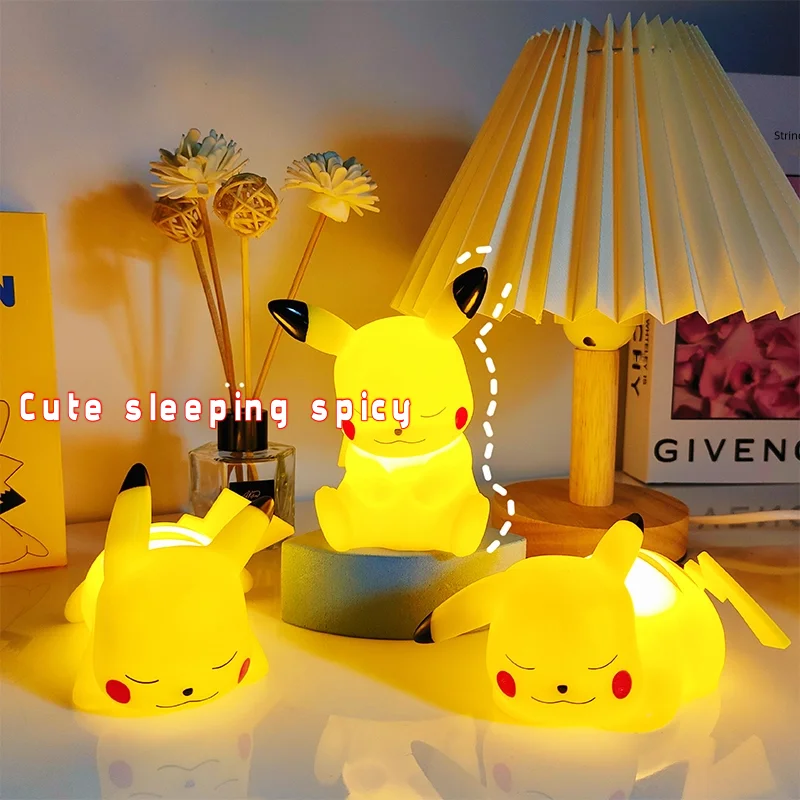 Pikachu Bedside night light Mini Wake up night light Bedroom night light Children\'s baby light  Warm night light USB battery Big