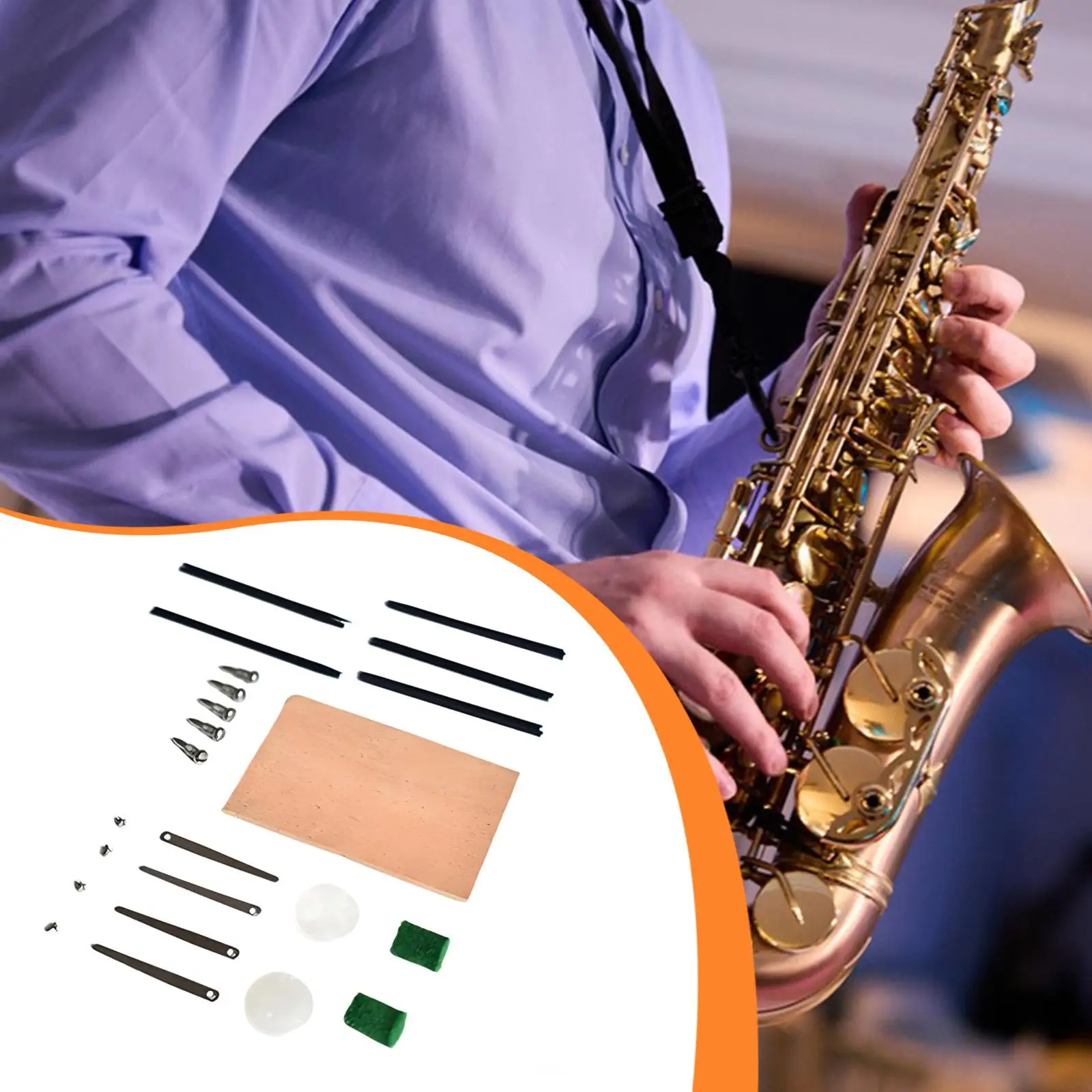 Saxophone Repair Kit Woodwind Instrument Parts Felt Pads Versatile Professional Replacement DIY Accessory Repair Supplies