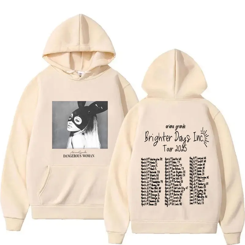 سترة بغطاء للرأس من ألبوم Singer Ariana Grande Brighter Days Harajuku للرجال والنساء بغطاء للرأس مطبوع على الموضة للرجال والنساء بلوفرات ملابس خروج للجنسين #6