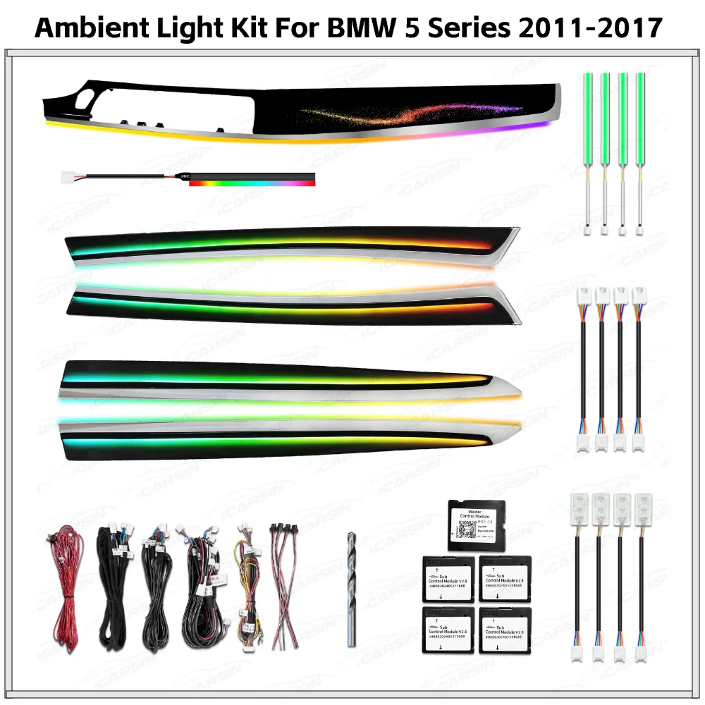 

APP Control Galaxy Effect Dashboard Trim Ambient Lighting for BMW 5 Series F10 2011-2017 Interior LED Light Upgrade Kit