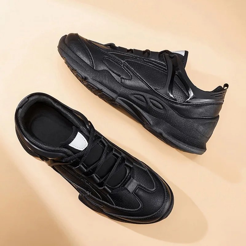 

Autumn Winter Shoes for Men Leather Casual Shoes Fashion High Tops Hiking Shoes Outdoor Cool Lace-up Ankle Boots