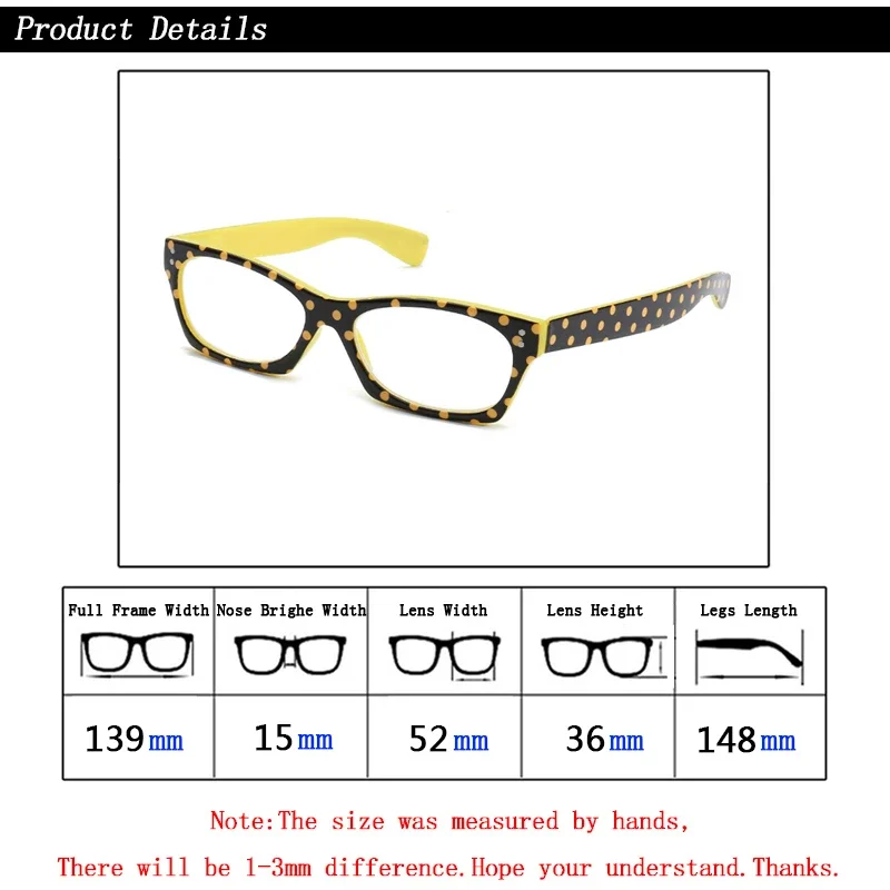 Fashion Women Reading Glasses Magnifier Female Dot Dot Print Presbyopia Spectacles Ladies Hyperopia Eyeglasses Sight +1.0~+3.5