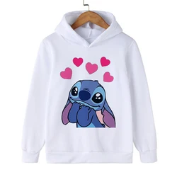 Sudadera con capucha de dibujos animados para niño y niña, ropa kawaii de Lilo y Stitch, Sudadera de Manga, Top informal para bebé