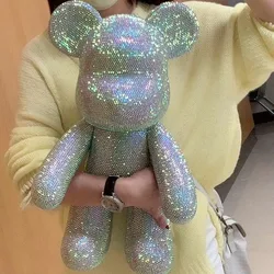 Large Glitter Bear Figure Rhinestone DIY Handmade Crystal Diamond Violent Bear Statue Jewelry Shiny Figurine Decoration Kid Toy