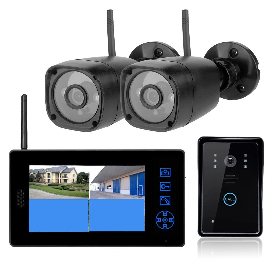 Home 2.4GHz Wireless 7''Touch Key Screen Video Door Phone Intercom Access Control System Doorbell Night Vision And Camera