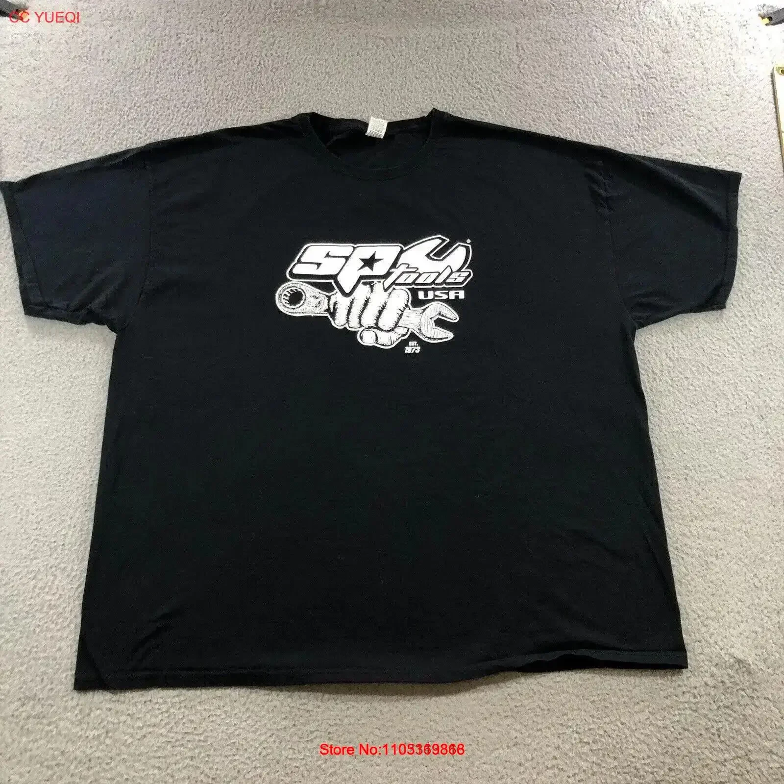 Sp Tools تي شيرت رجالي 3XL أسود المفاجئة على نمط Matco خمر غسلها عادية مريحة متعددة الاستخدامات تنفس امتدت خمر