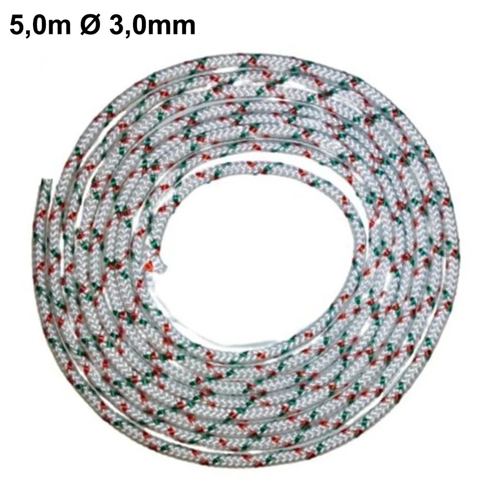 Starter Rope 5m Length 3.0mm Diameter Pull Cord For Lawn Mower Engine For Recoil Replacement Parts Garden Equipment Accessories