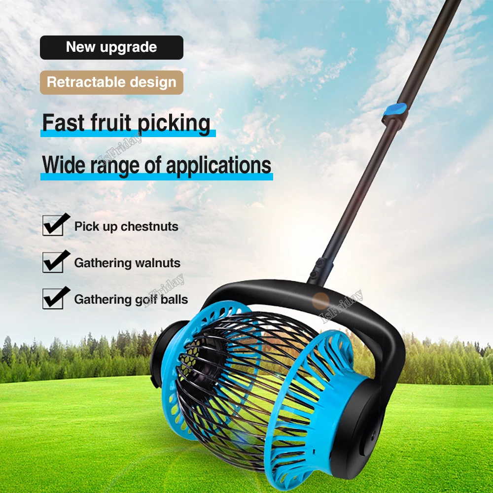 

Fruit Picker Retractable Nut Gatherer Fruit Ball Nut Collector Walnuts Chestnuts Harvester Rollers Garden Orchards Picking Tools