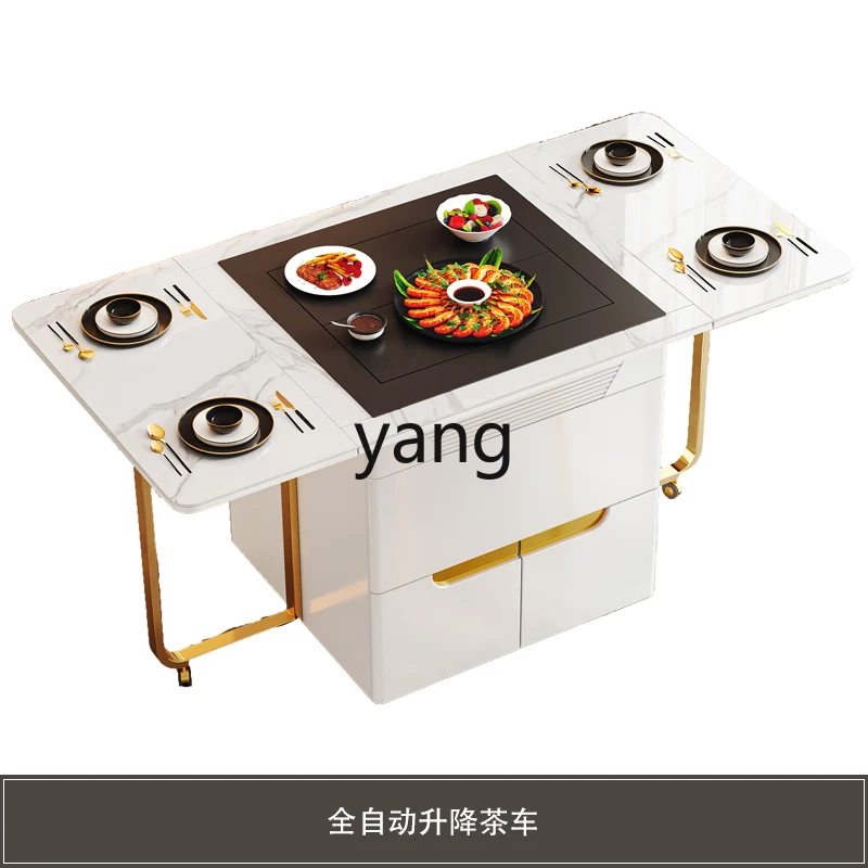

LMM Multifunctional Rock Plate Folding Lifting Tea Table Light Luxury Home Small Apartment Balcony