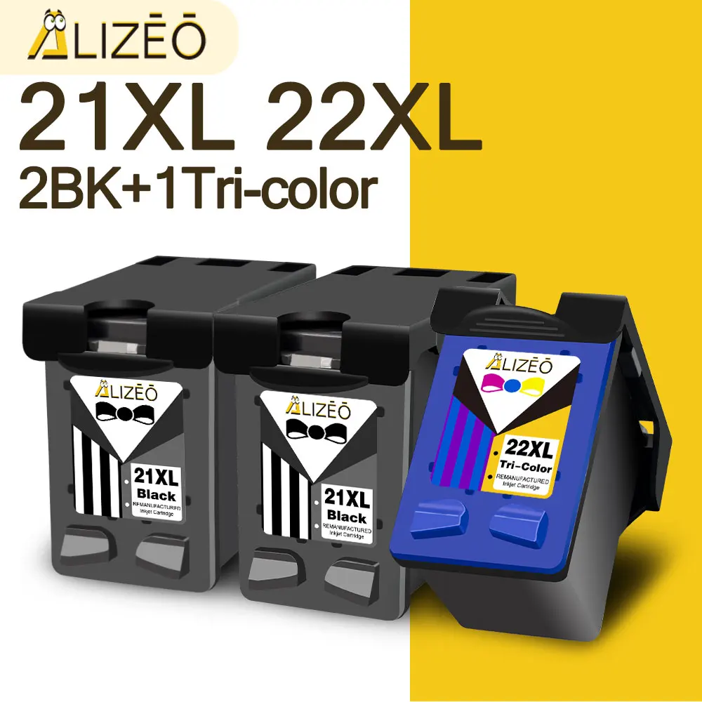 ALIZEO 21 Ink Cartridge For HP 21XL HP21 22 XL Compatible Deskjet F2180 F2200 F2280 F4180 F300 F380 380 D2300 Printer