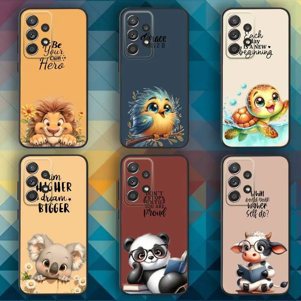 

P-Peeping Cartoon Animal Phone Case For Samsung S25,S24,S21,S22,S23,S30,Ultra,S20,Plus,Fe,Lite,Note,10,9,5G Black Cover