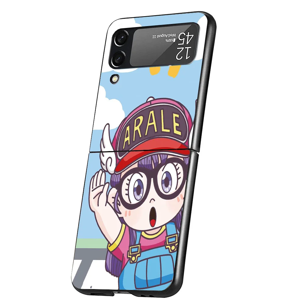 Dr Slump Arale Anime Cover Phone Case For Samsung Galaxy Z Flip 6 5 4 3 5G Flip6 Flip5 Flip4 Flip3 Black Hard Fundas Shell