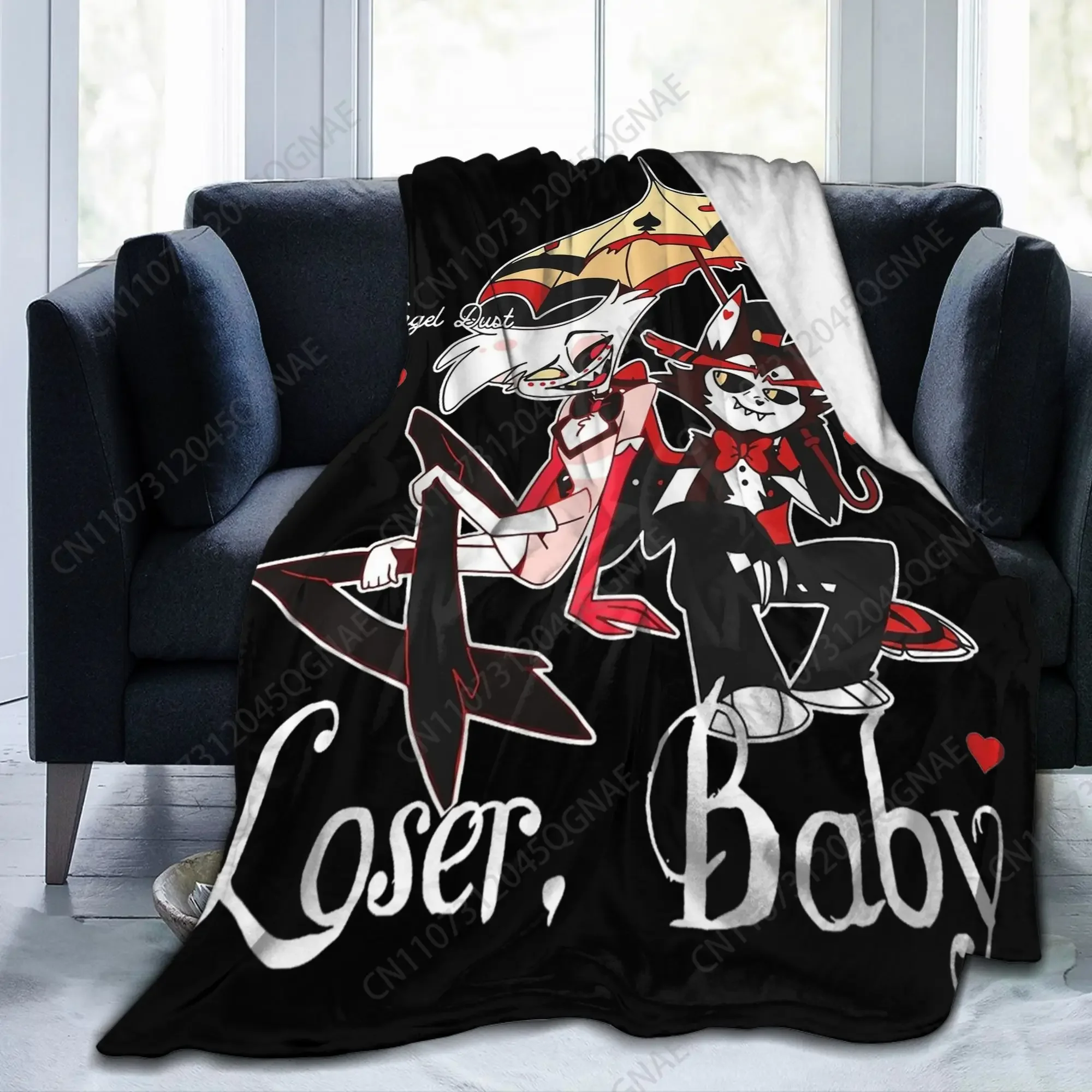 Hazbins Hotels Angel Dust X Husk Loser Blankets Flannel Winter Multi-function Warm Throw Blanket for Bedding Office Bedspreads