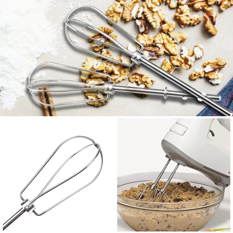 2 Stainless Steel Replacement Whisk Fork with Four Wire Rods Universal Whisk Accessory for Stirring Unit Food Processor