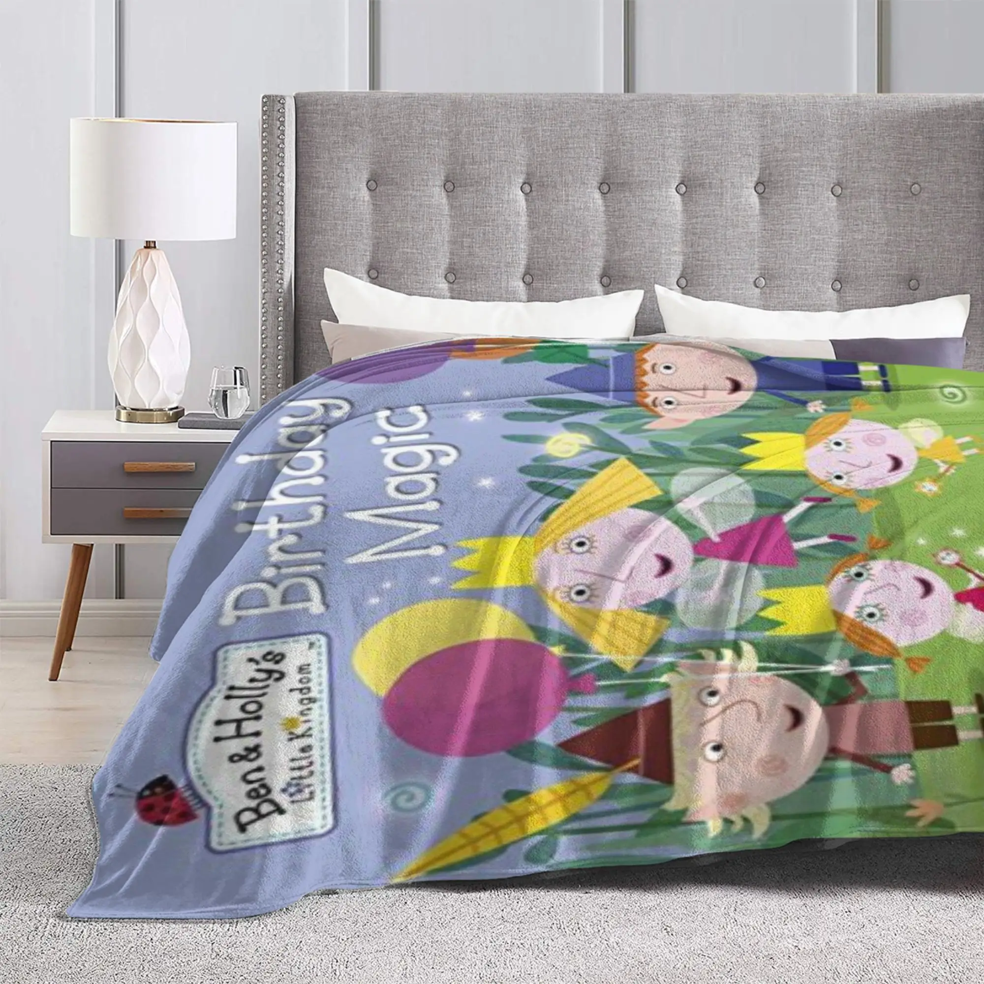 بطانيات أنيقة من Ben and Holly's Kingdom ben y holly فائقة النعومة من الصوف المرجاني القطيفة المريحة القابلة للغسل في الغسالة #6