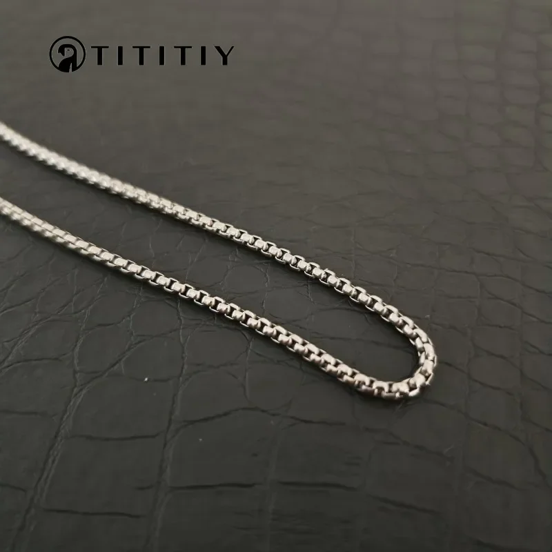 New A Beautiful Pure Titanium Necklace That Is Ultra Light Anti Allergic and Ultra Lightweight Wide 3mm Long 450mm Classic style