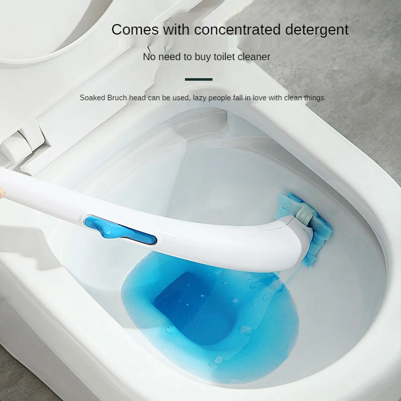 Household Non-Dead-End Toilet Brush Dissolvable Disposable Self-Contained Cleaner Replacement Brush Head Bathroom Washing Tools