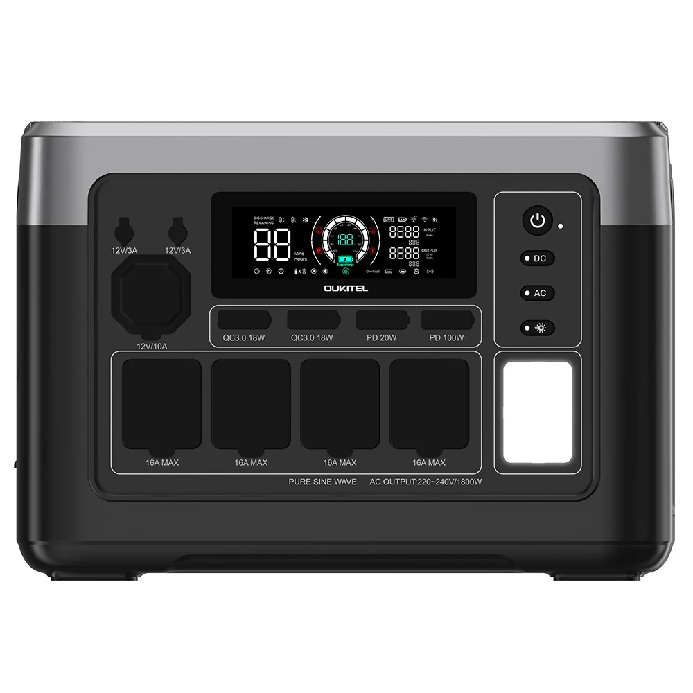 محطة طاقة محمولة من Oukitel P1000 Plus ، مولد شمسي مع بطارية LiFePO4 ، شحن سريع ، تحكم ذكي بالتطبيق ، 42 W ، 1024wh