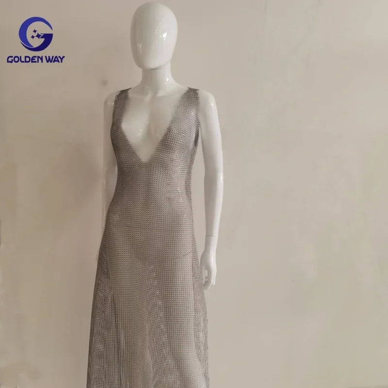 

Stainless Steel Chainmail Mesh Butcher Clothing Set With Sleeves Silver Shirt Custom Design Chain Mail Armor Dress Safety Jacket