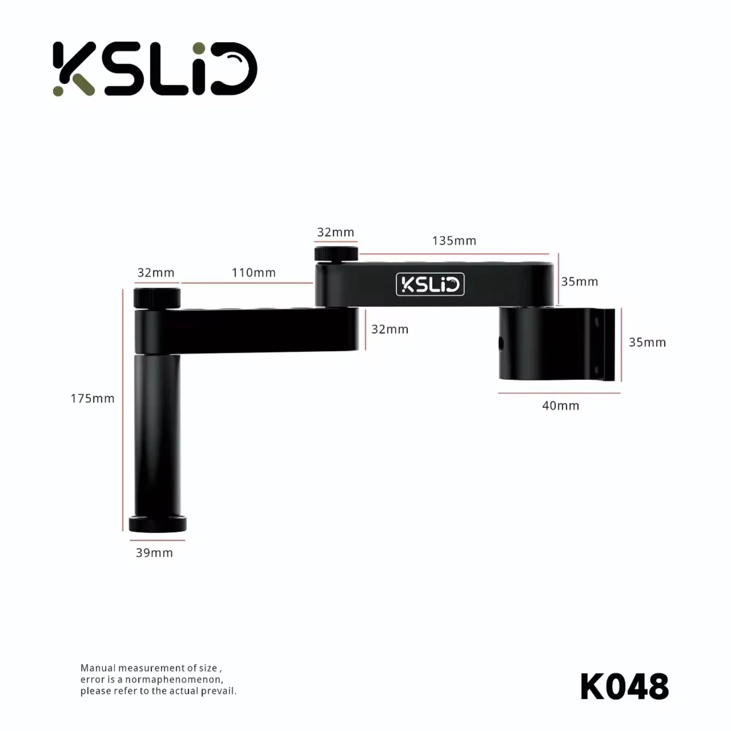 KSLID-Bras oscillant pliable en métal pour microscopes, support universel, K047, K048, compatible avec 99%