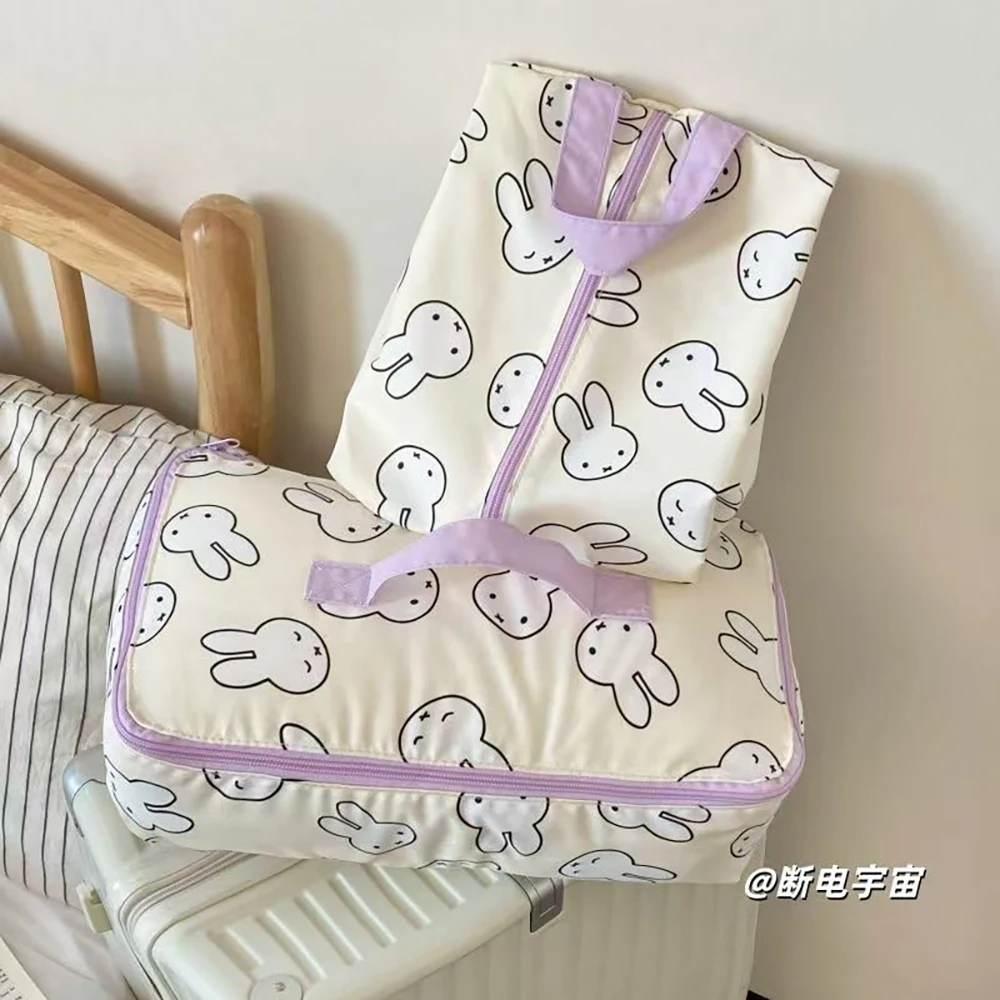 Kawaii Miffy حقيبة تخزين السفر لطيف أرنب سستة مربع حقيبة الأمتعة المنظم الملابس المحمولة الملابس الداخلية الحقيبة فتاة هدية #3