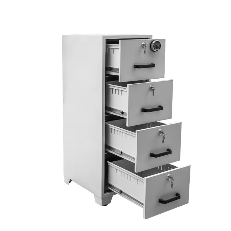 Metal Steel File Cabinet 4 Drawer Vertical Fireproof Safety Storage Office Furniture