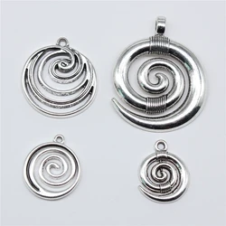 10pcs Swirl Charms Tibetan Silver Color Pendants Antique Jewelry Making DIY Handmade Craft