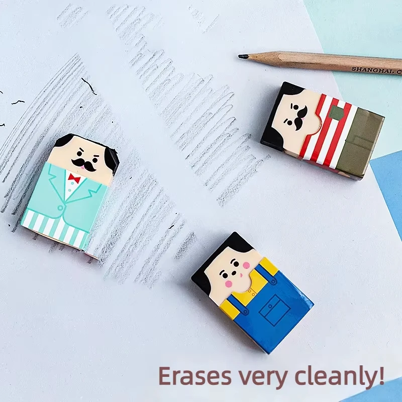 1PCS/4PCS Genius Eraser Student Stationery Bald-Head Smart Eraser Stationery Styles Shipped Randomly