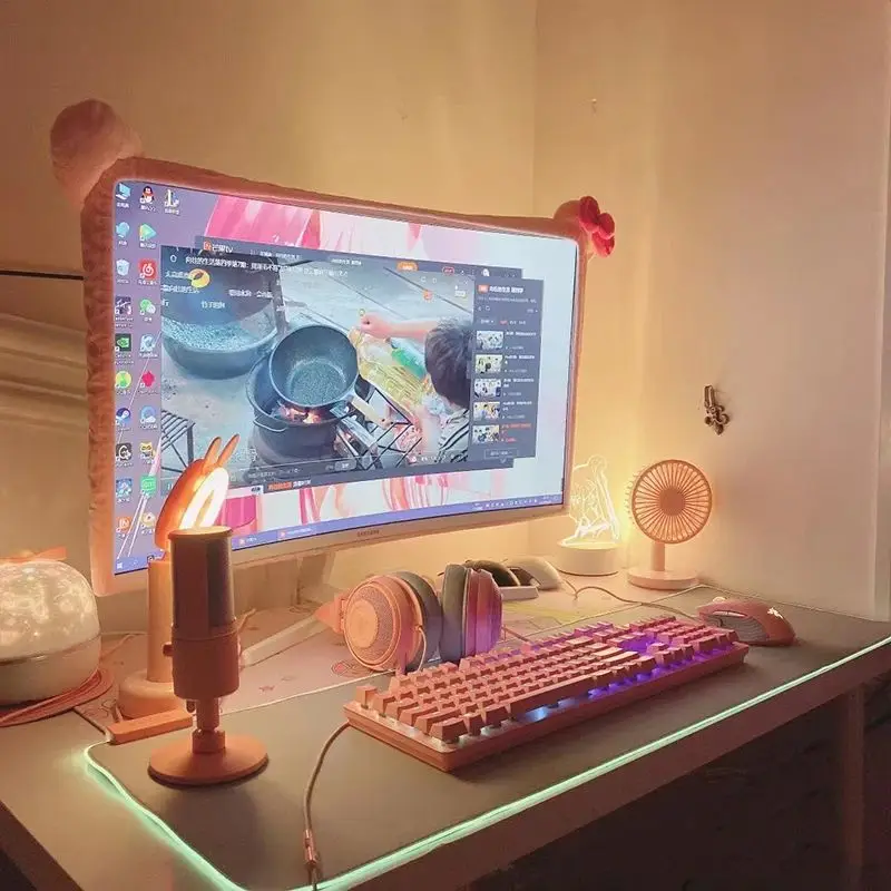 Adorable Dustproof Cuter Monitor Decorations Notebook Surrounding Protective Covers Home Organization Dust Covers