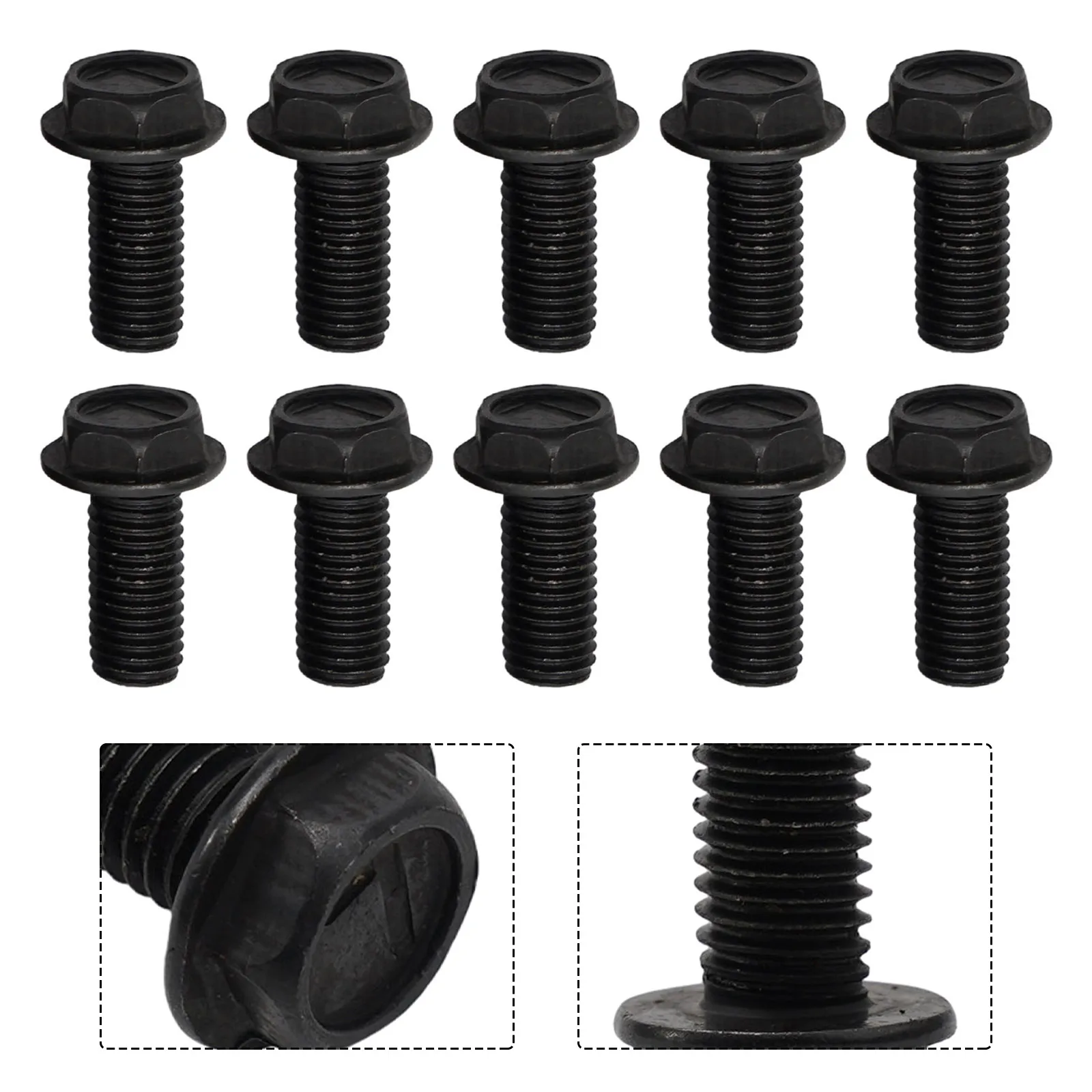 10pcs Galvanized Left Hand Thread Hex Flange Screws for M6 M7 M8 Saw Blade Replacement in For Cutting Machines
