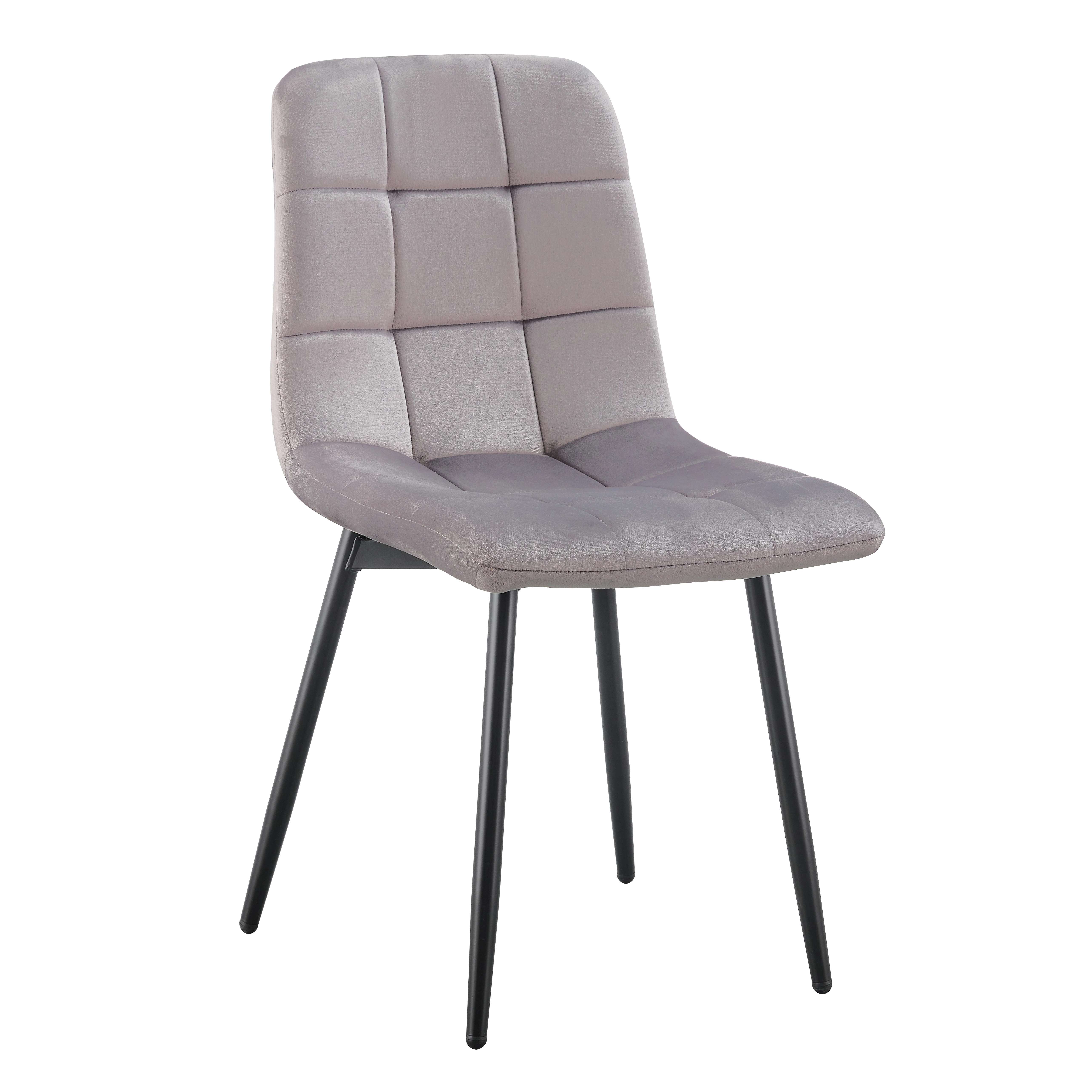Modern Luxury Royal Blue Velvet Dining Chair Black Metal Legs Tufted Upholstered Kitchen Chair for Home Hotel Restaurant