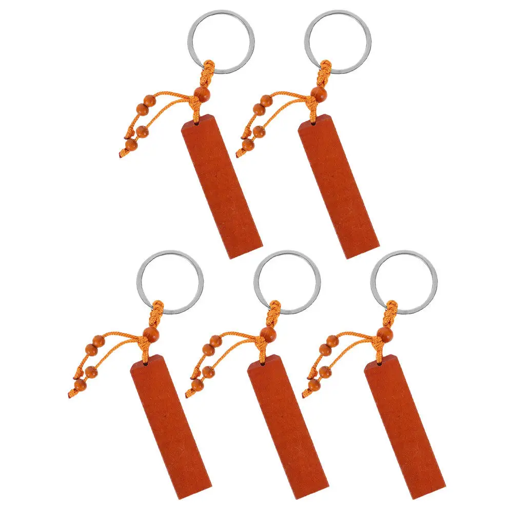 5Pcs Unfinished Wooden Keychain Blanks Eco Friendly Wood Key Rings DIY Craft Kit for Engraving Decorating Keys Bags Belts