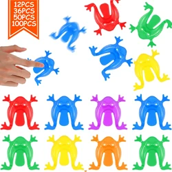 12-100Pcs Jumping Frog Bounce Fidget Toys For Kids Novelty Assorted Stress Reliever Toys For Children Birthday Gift Party Favor
