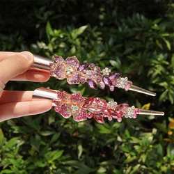 Fashion lily Gold Color Cowhorn clamp Metal Hairpins Hair Claw For Women Girls Korean Hair Clips Ponytail Clip Hair Accessories