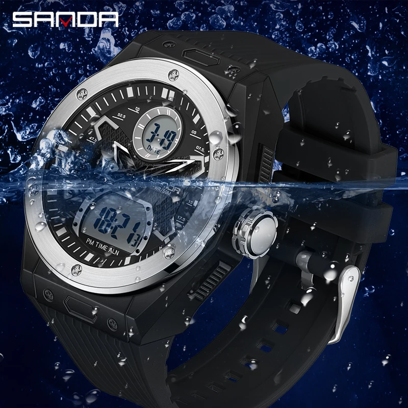 SANDA Top Brand 2022 New Men\'s Watches Sport Military Quartz Watch for Men Digital Watch 30M Waterproof Clock Relogio Masculino