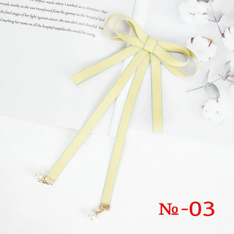 Perle Band Brosche Pin Frauen Fliege Vintage Schule Mädchen Weiß Kragen Schmuck Bowknot Shirts Krawatte Candy Farbe Rot Schmetterling – Detail 3