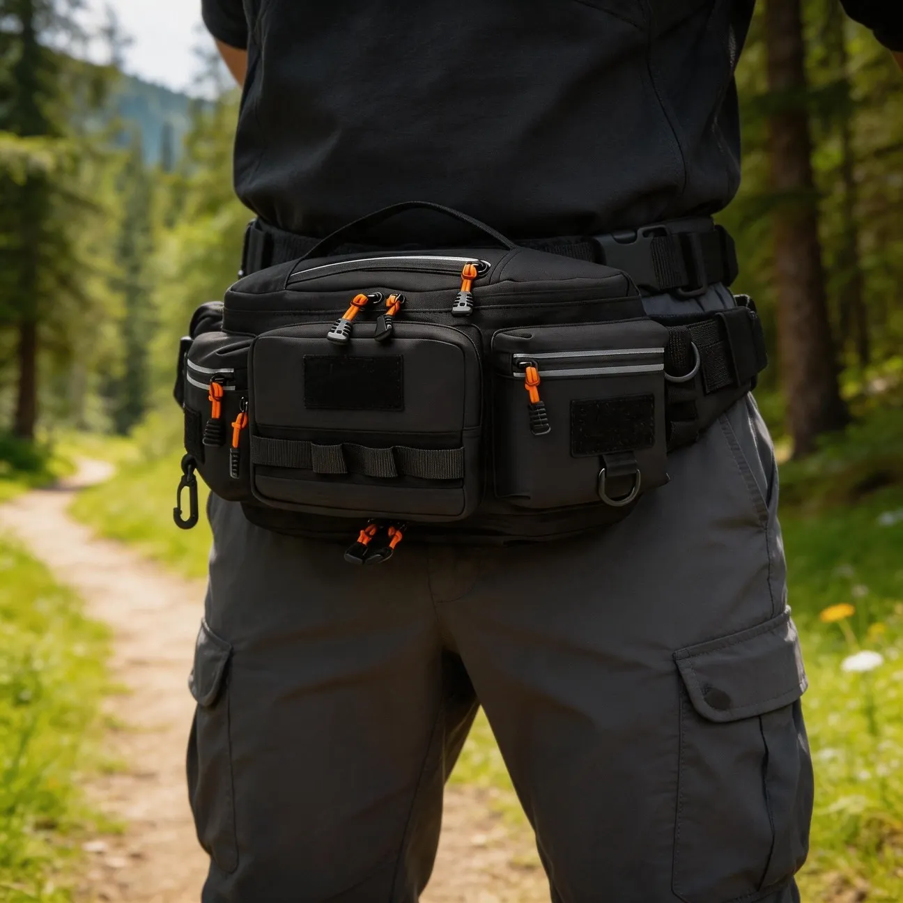 Multifunctional Outdoor Lure Fishing Waist Bag Durable Stitching