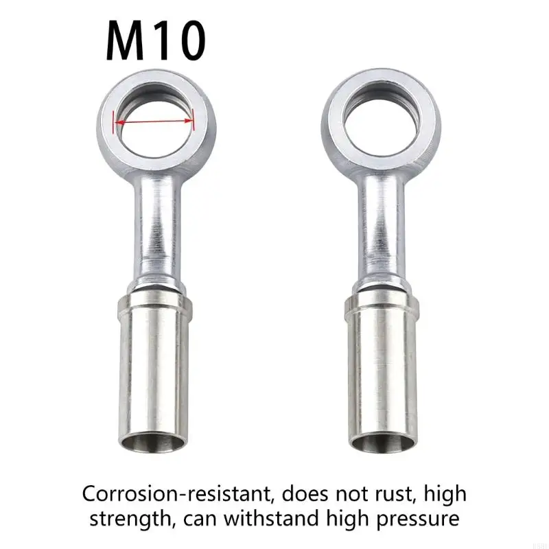 D5BE Motorcycle Brake Line Fittings with Straight Eye Ends and Stepped Hose-Insertion Stems, Supplied with 2 Matching AN3