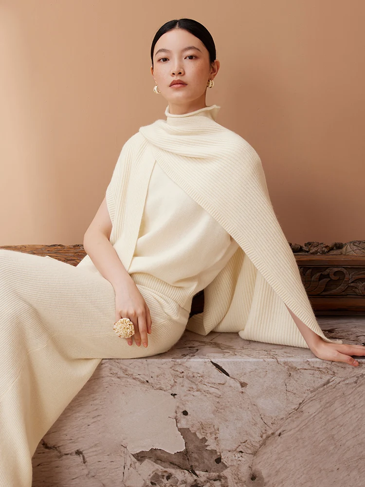 

South Initial Woolen awl ort Sve High Collar Women's Knitted Sweater New Chinese Sle National Trend Inner Wear