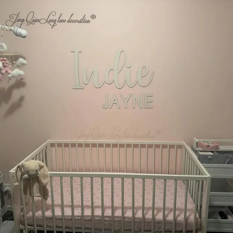 Custom Personalised Wooden Name Sign Custom Nursery Wall Art Baby Room Decor Kids Bedroom Handmade Wood Letters Name Plaque Uniq
