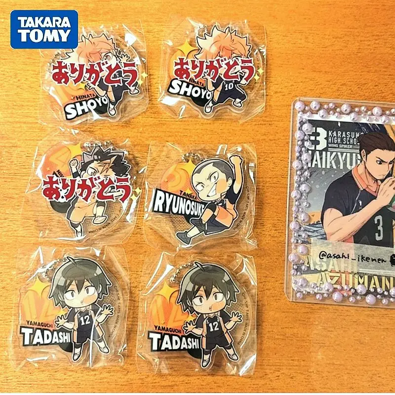TAKARA TOMY Anime Keychain Cartoon Model Hinata Shoyo Kageyama Tobio Keychain Gashapon Anime Toys Collection Ornaments Kids Gift