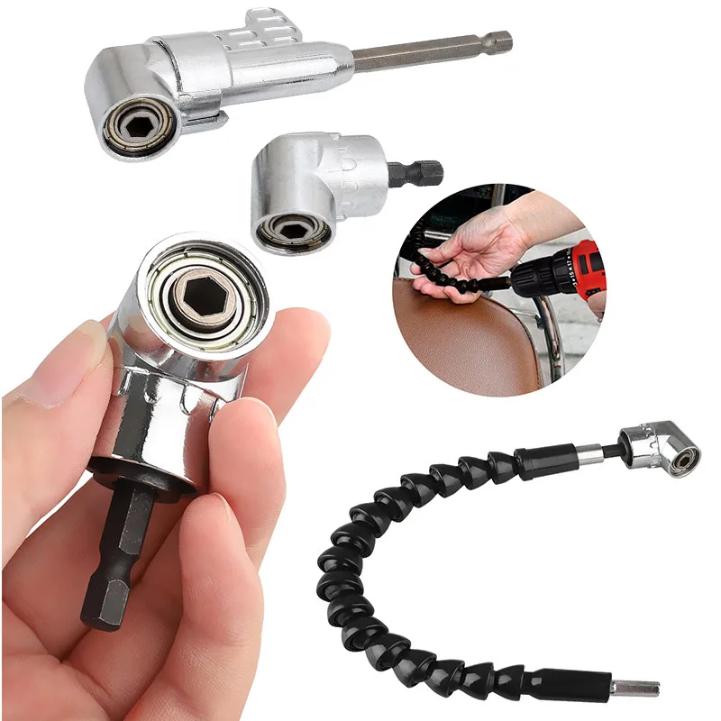 Độ Góc Bộ Tua Vít Ổ Cắm Giá Đỡ Adapter Có Thể Điều Chỉnh Bit Mũi Góc Tua Vít Công Cụ 1/4Inch Lục Giác Ổ Cắm Bit