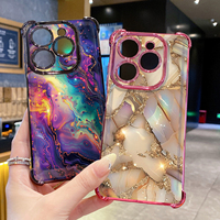 for Infinix Hot 50i 40i 40 Pro 30 Play Note 30 Smart 9 8 Luxury Marble Clear Plating Case Anti Drop Cover