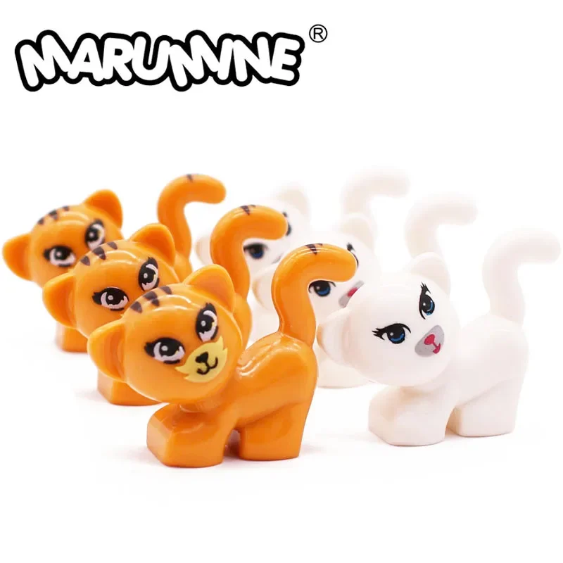 

Marumine Animals Brick Mini Cat 10PCS 93089pb03 MOC Assemble Creative Pet Zoo Building Blocks Accessories Farm Friends Model Kit